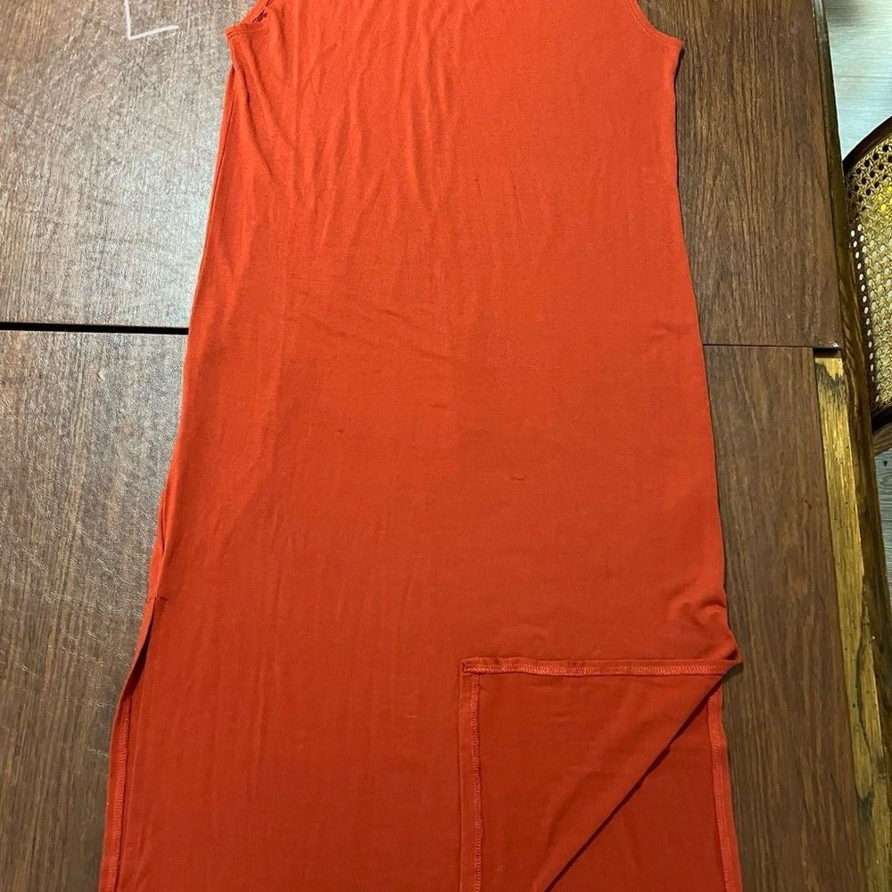 Fall orange, beautiful casual sleeveless dress. Super soft.